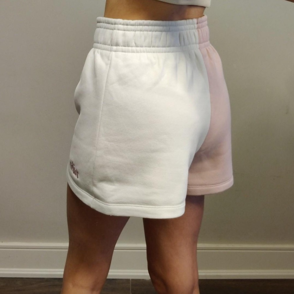 NWOT Nike fleece shorts in two tone pink and white colour block, Standard fit - Picture 3 of 8